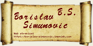 Borislav Simunović vizit kartica